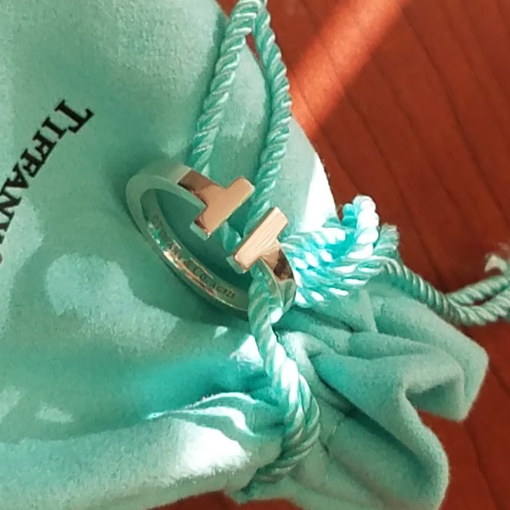 Tiffany & Co. Silver T Ring - Size 8